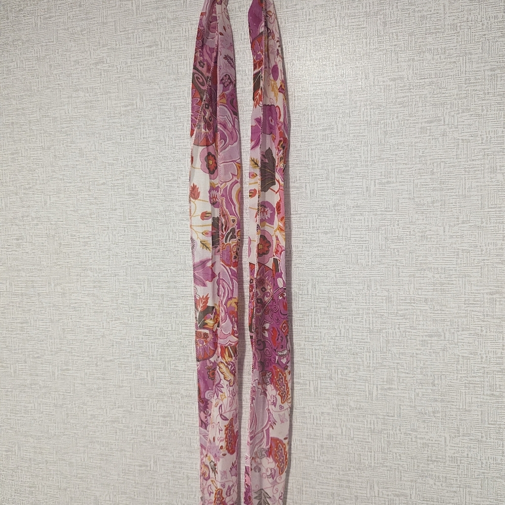 Pink flower and Paisley scarf